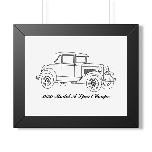 1930 Sport Coupe Framed Drawing