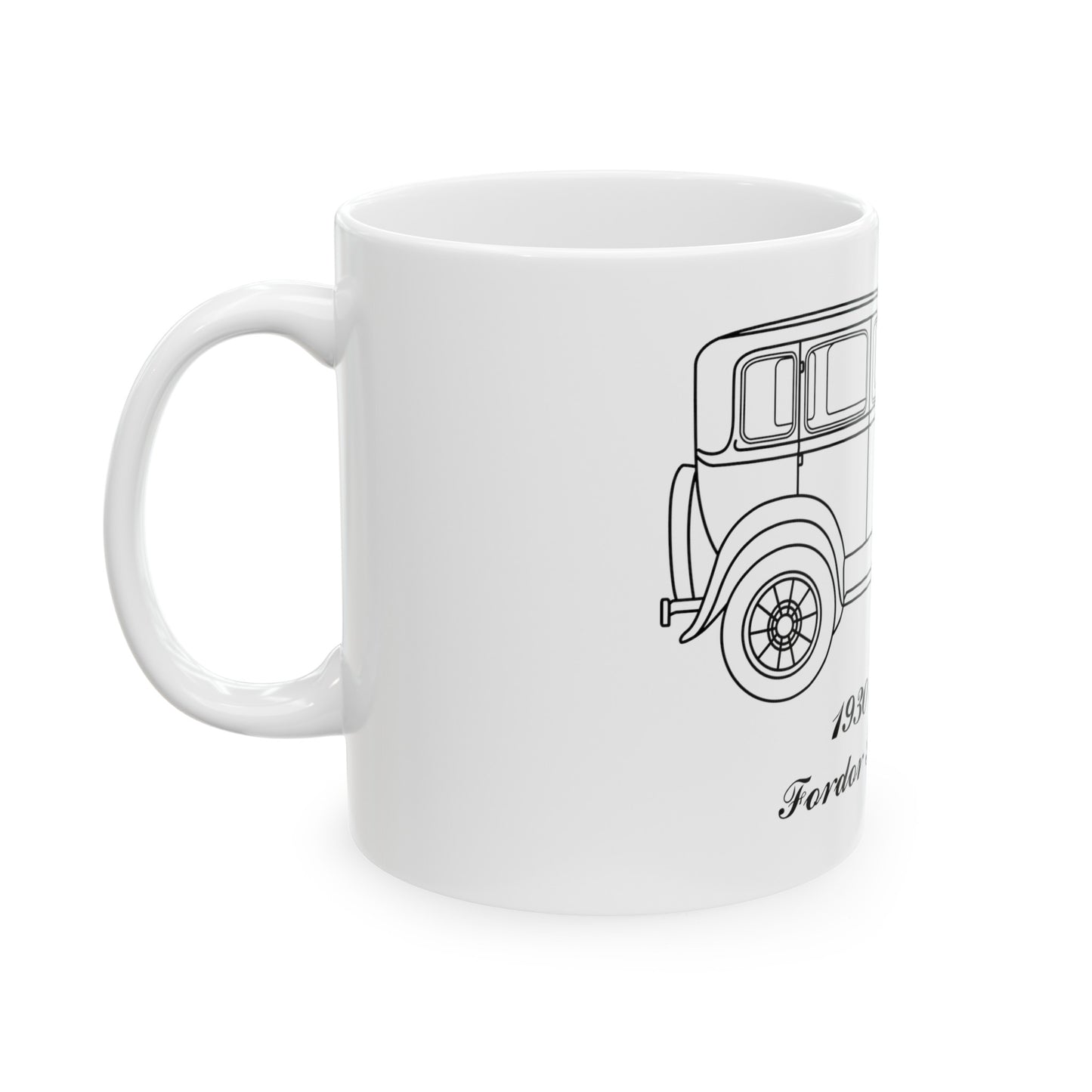 1930 Fordor Town Sedan White Mug