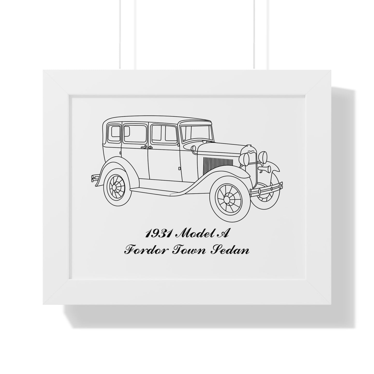 1931 Fordor Town Sedan Framed Drawing