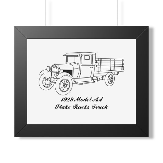 1929 AA Stake Racks Framed Drawing