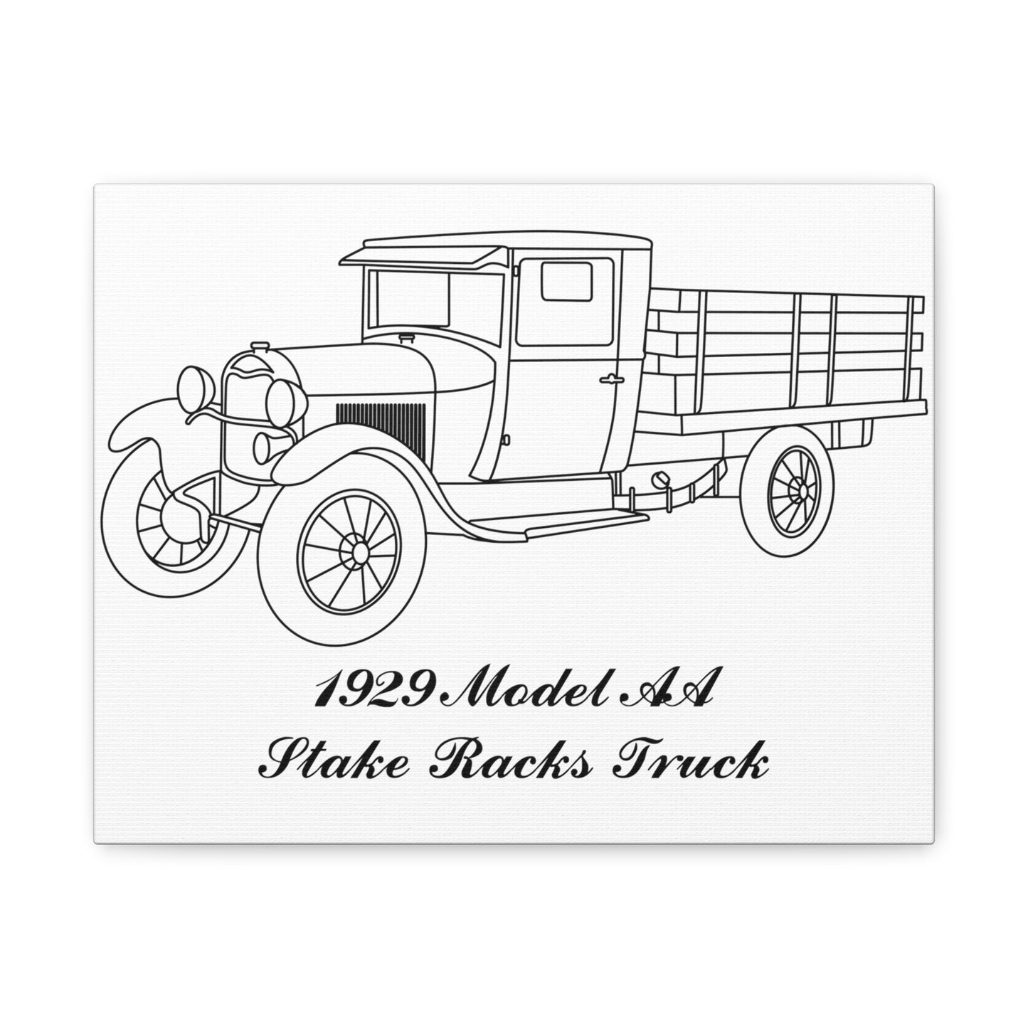 1929 AA Stake Racks White Canvas Wall Art