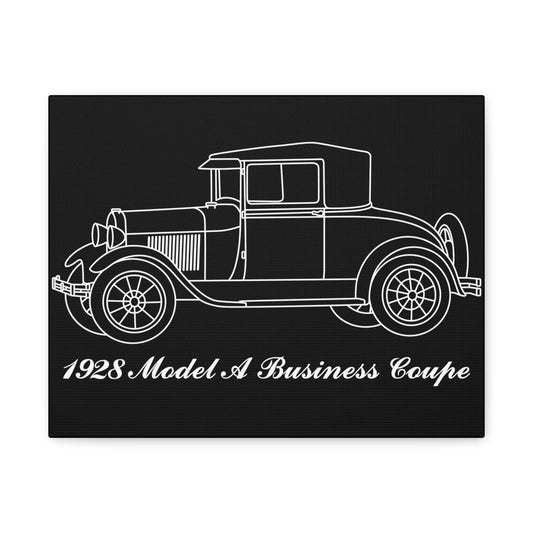 1928 Business Coupe Black Canvas Wall Art