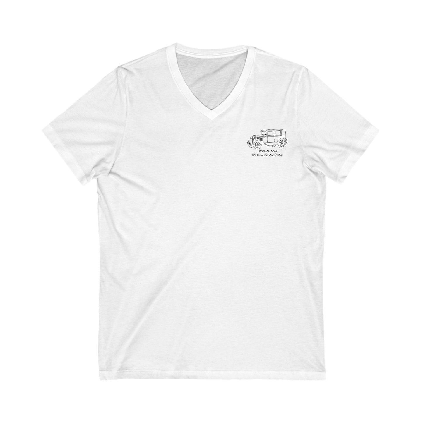 1930 De Luxe Fordor Sedan Women's V-Neck Shirt