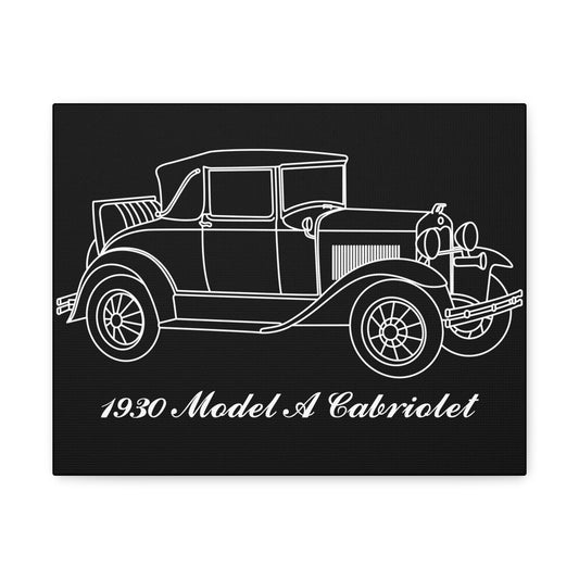 1930 Cabriolet Black Canvas Wall Art