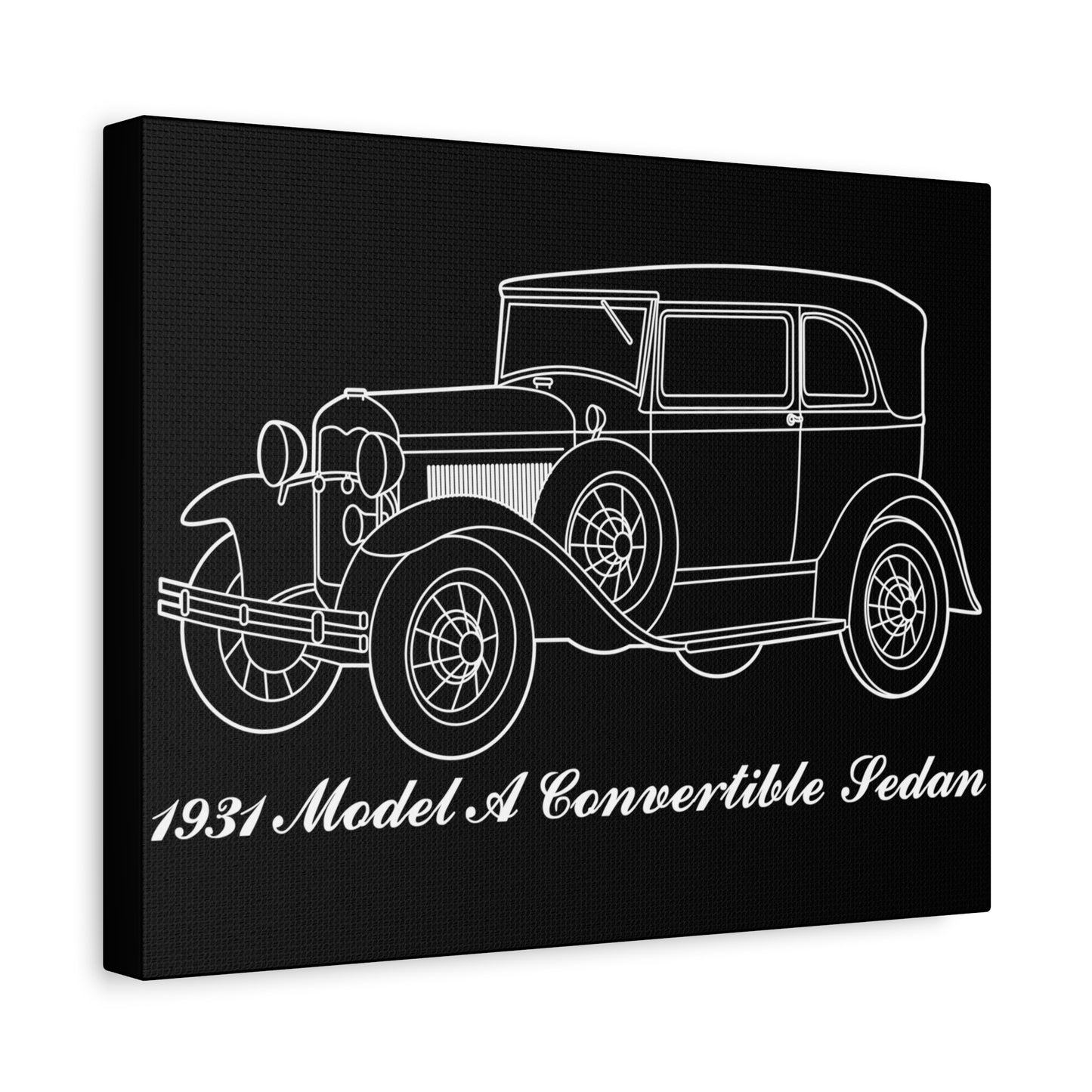 1931 Convertible Sedan Black Canvas Wall Art