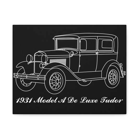 1931 De Luxe Tudor Black Canvas Wall Art