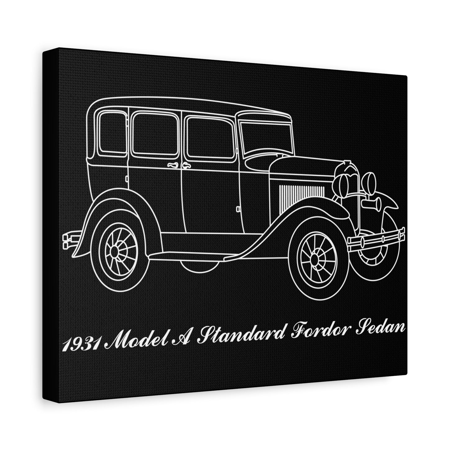 1931 Standard Fordor Sedan Black Canvas Wall Art