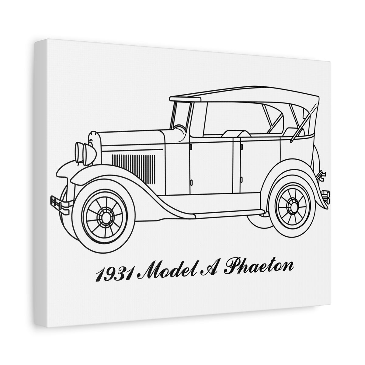 1931 Phaeton White Canvas Wall Art