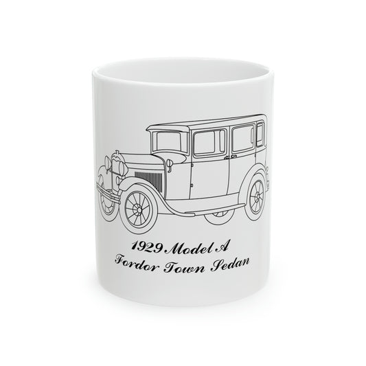 1929 Fordor Town Sedan White Mug