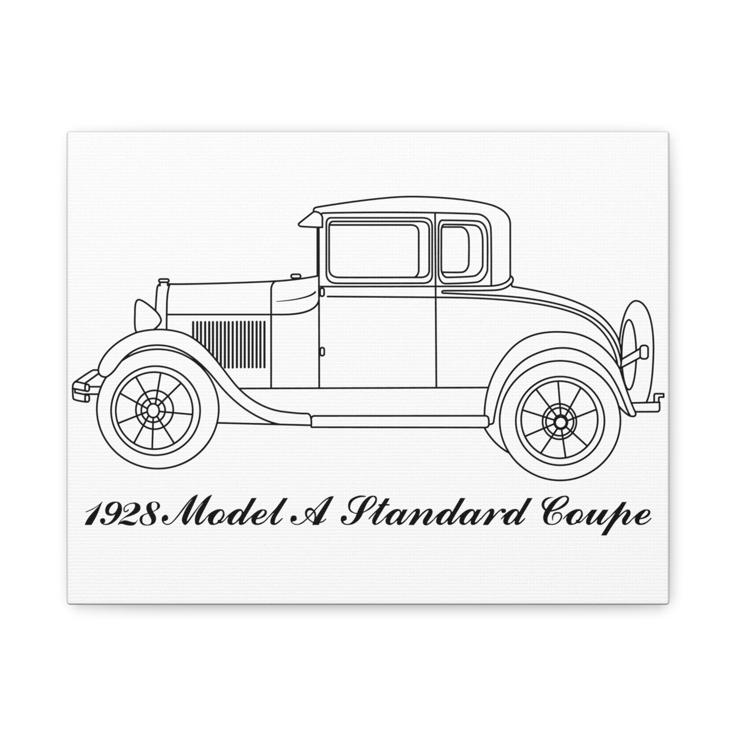 1928 Standard Coupe White Canvas Wall Art