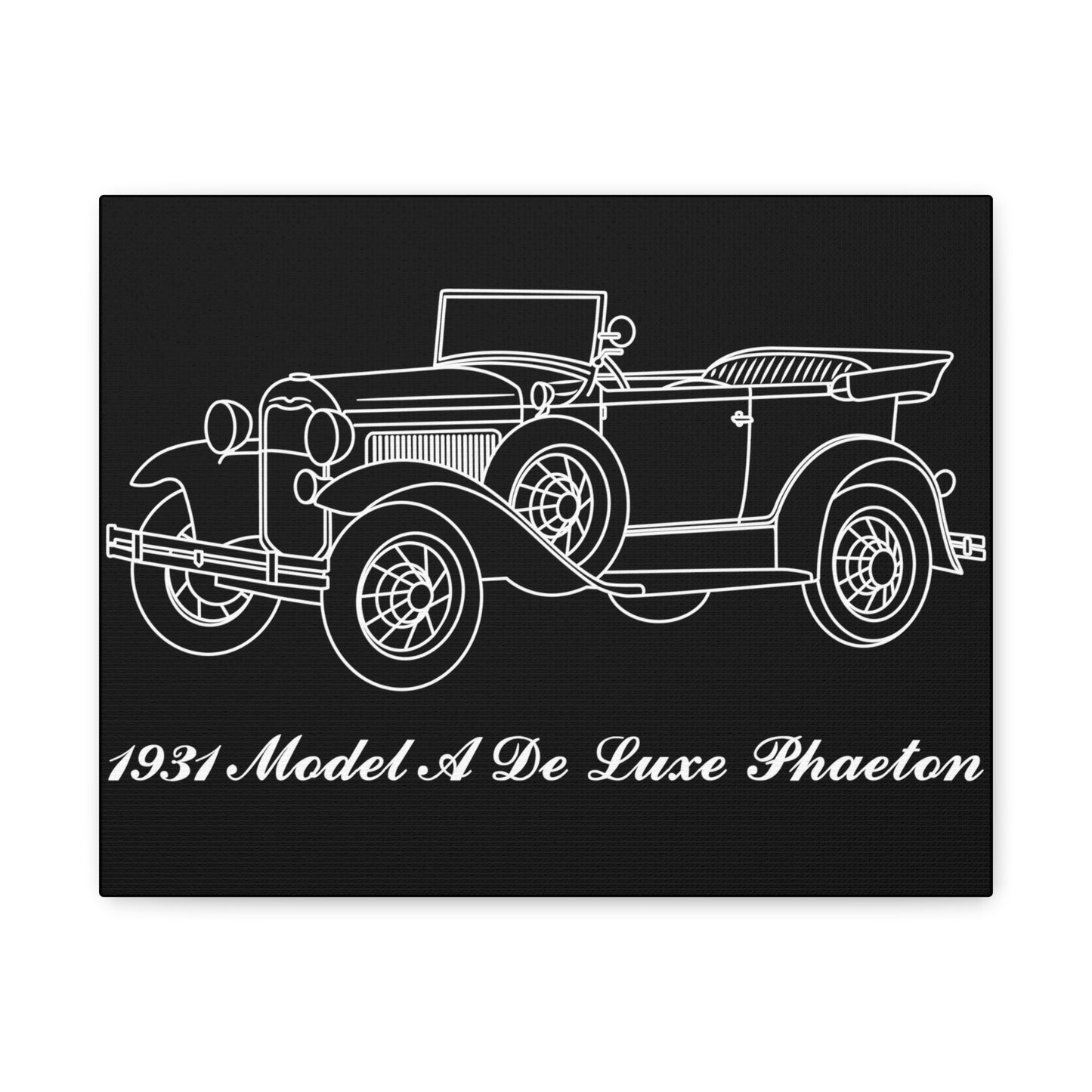 1931 De Luxe Phaeton Black Canvas Wall Art