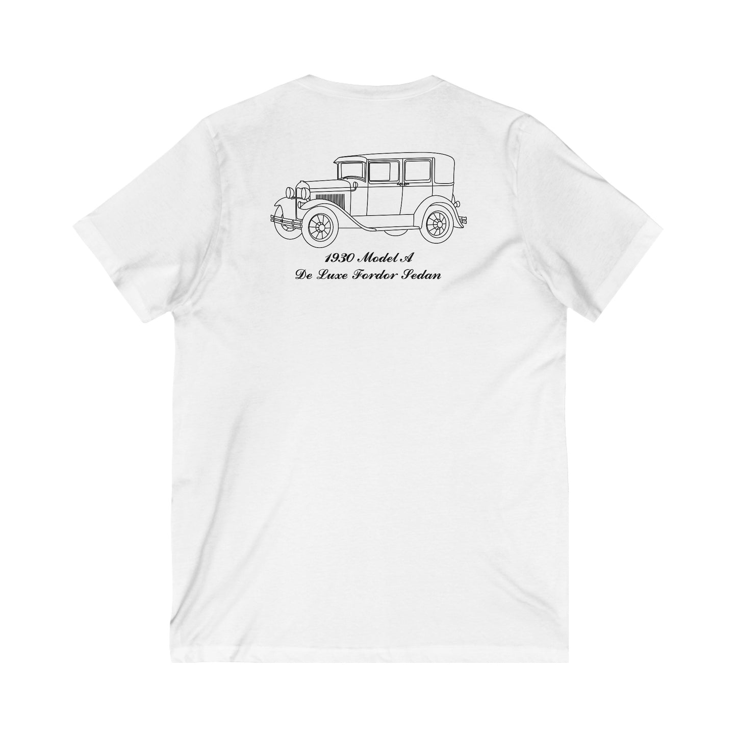 1930 De Luxe Fordor Sedan Women's V-Neck Shirt