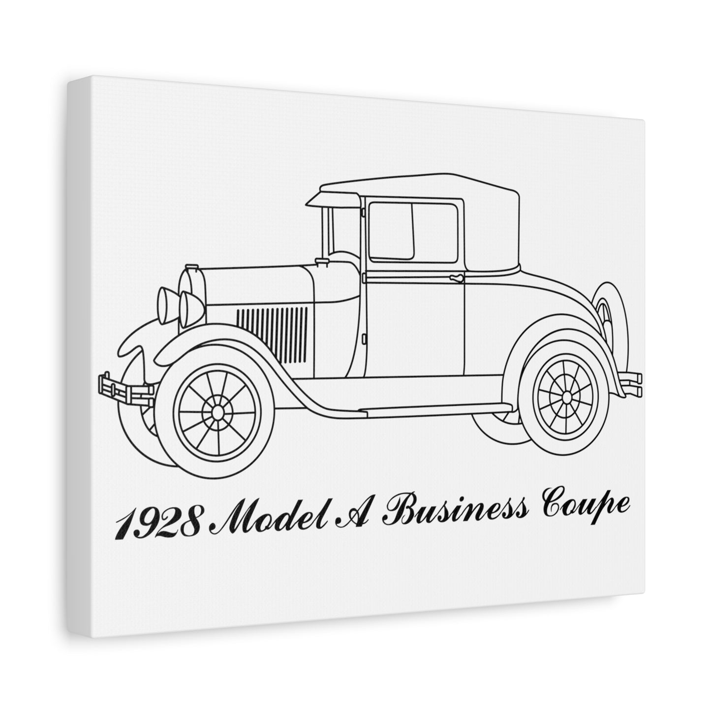 1928 Business Coupe White Canvas Wall Art