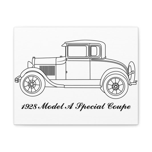 1928 Special Coupe White Canvas Wall Art
