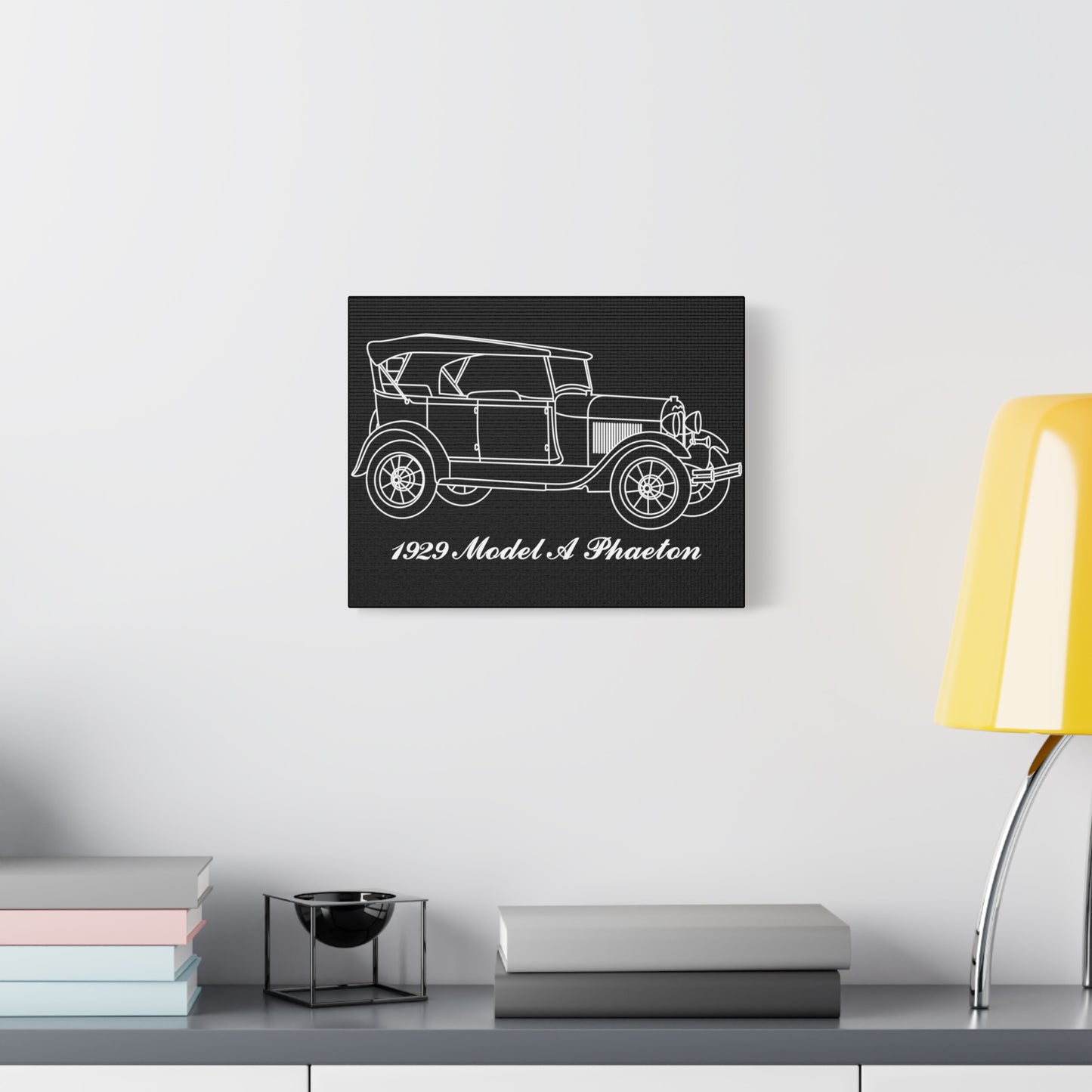 1929 Phaeton Black Canvas Wall Art