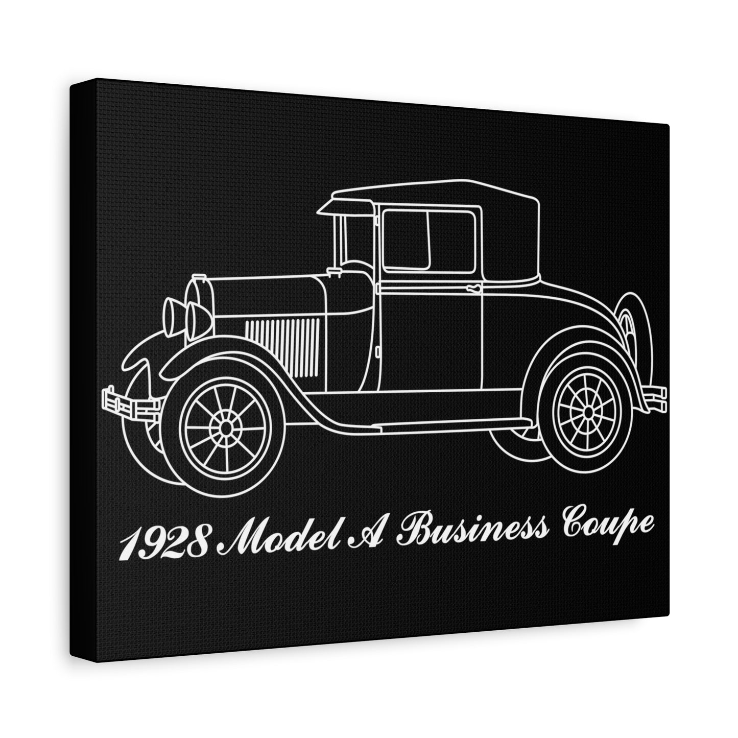 1928 Business Coupe Black Canvas Wall Art