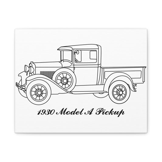 1930 Pickup White Canvas Wall Art