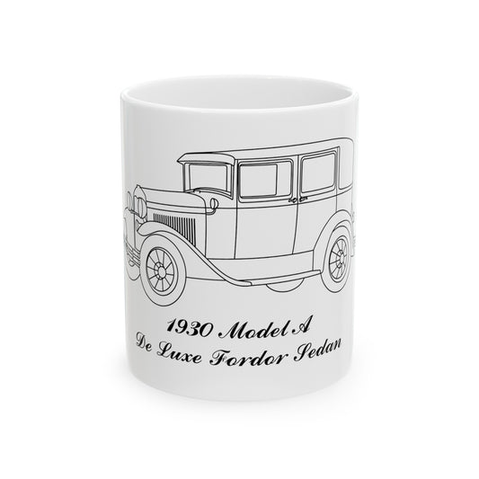 1930 De Luxe Fordor Sedan White Mug