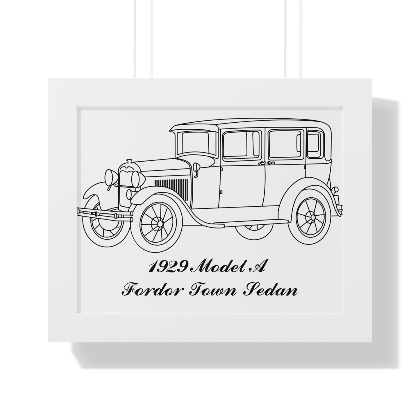 1929 Fordor Town Sedan Framed Drawing