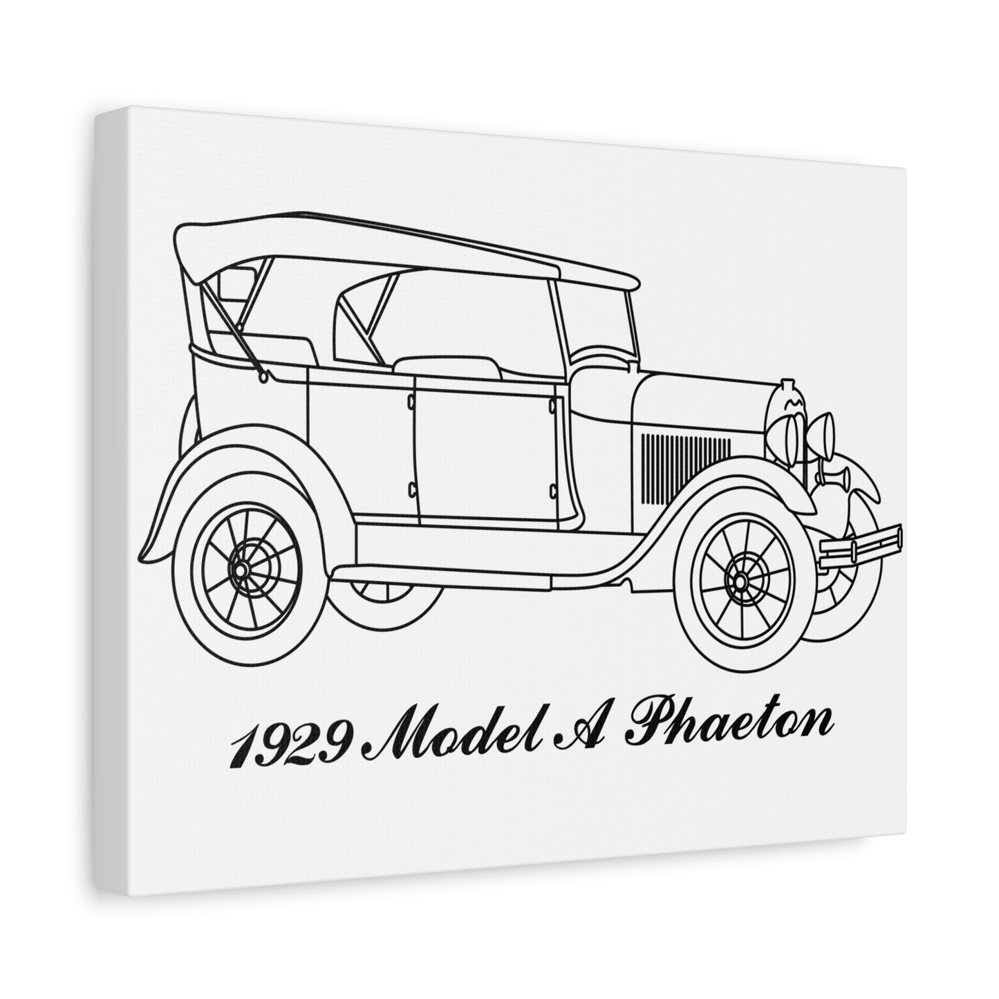 1929 Phaeton White Canvas Wall Art