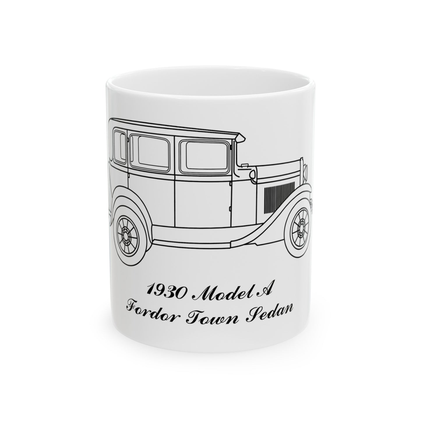 1930 Fordor Town Sedan White Mug