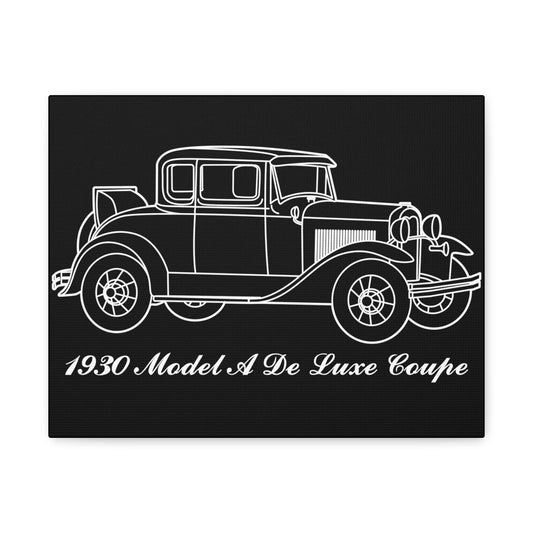 1930 De Luxe Coupe Black Canvas Wall Art