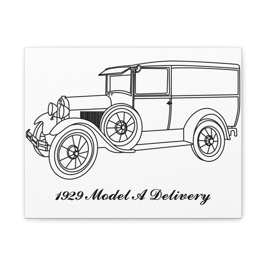 1929 Delivery White Canvas Wall Art