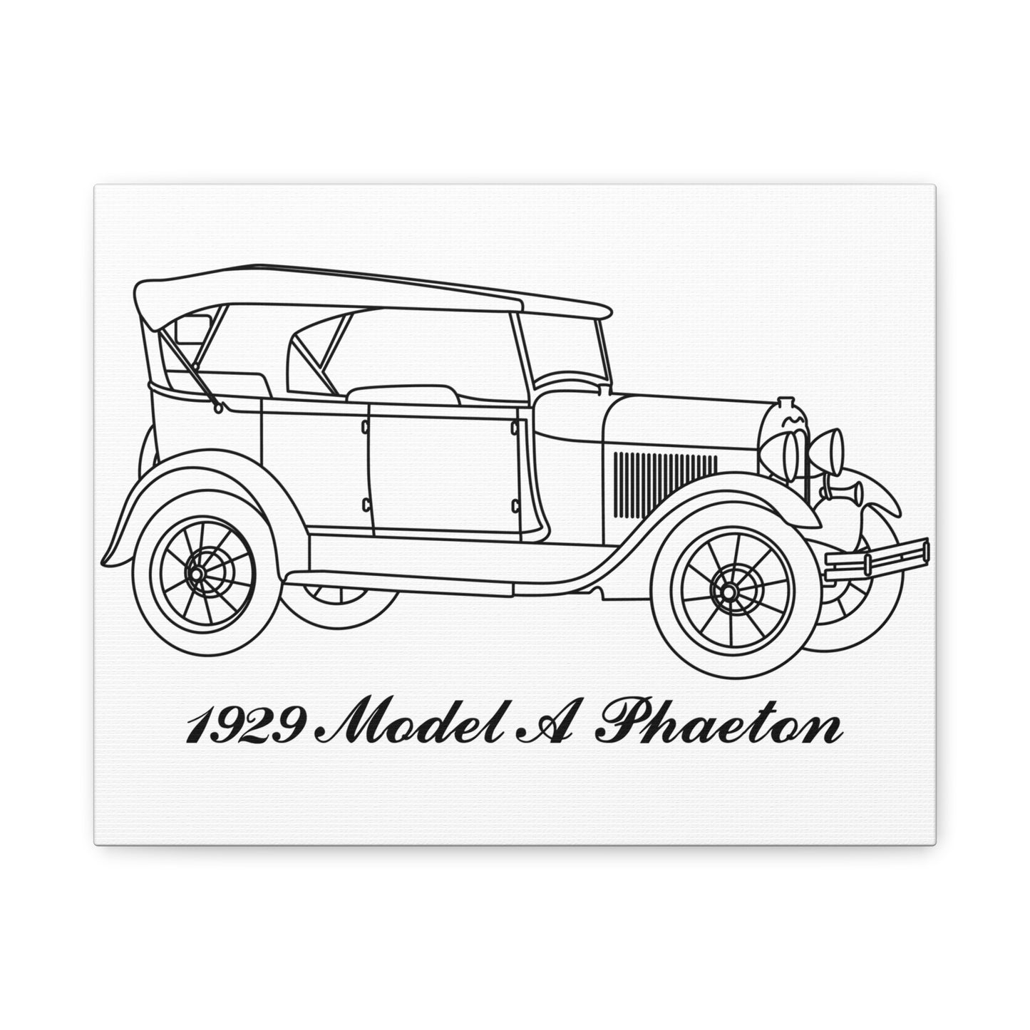 1929 Phaeton White Canvas Wall Art
