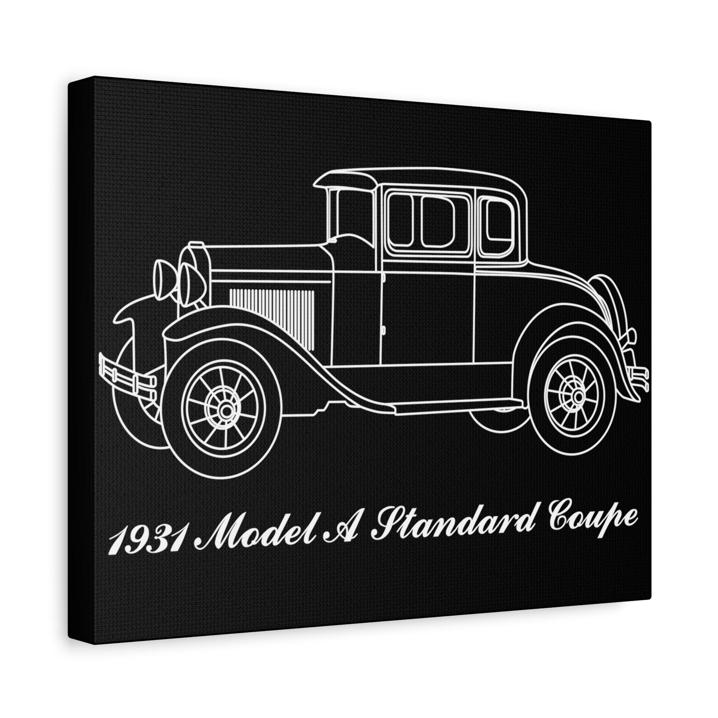 1931 Standard Coupe Black Canvas Wall Art