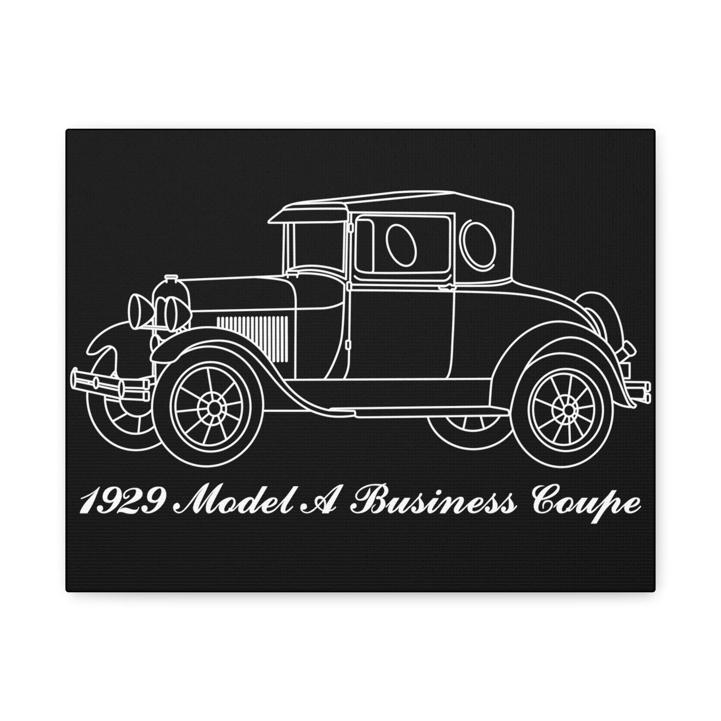 1929 Business Coupe Black Canvas Wall Art