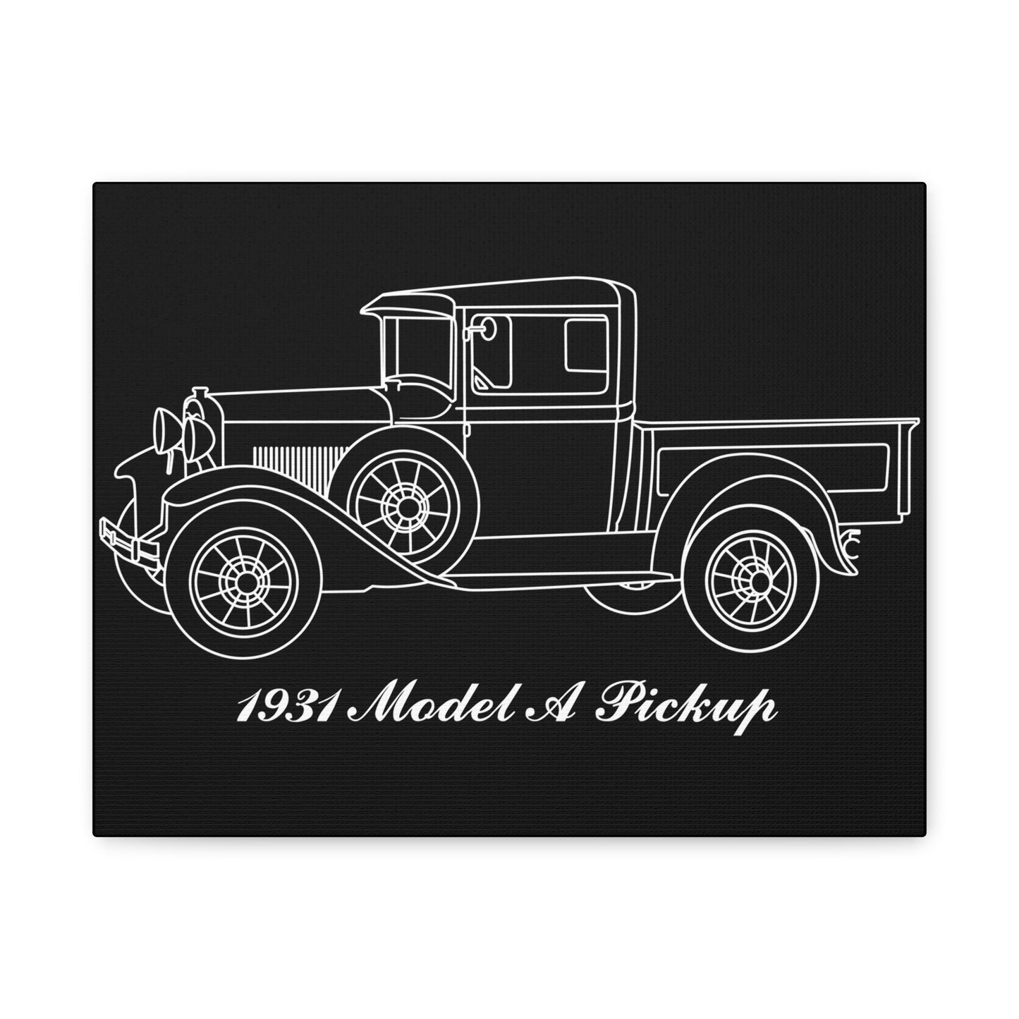 1931 Pickup Black Canvas Wall Art