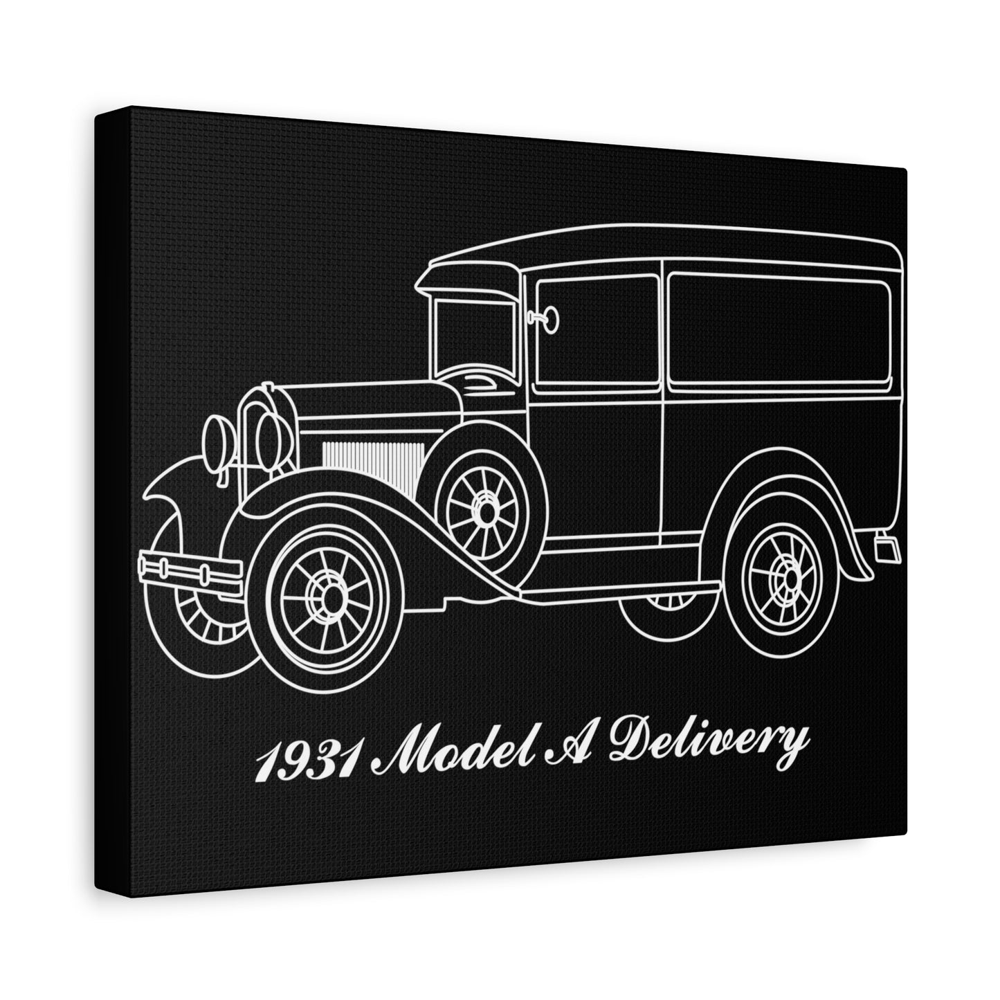 1931 Delivery Black Canvas Wall Art