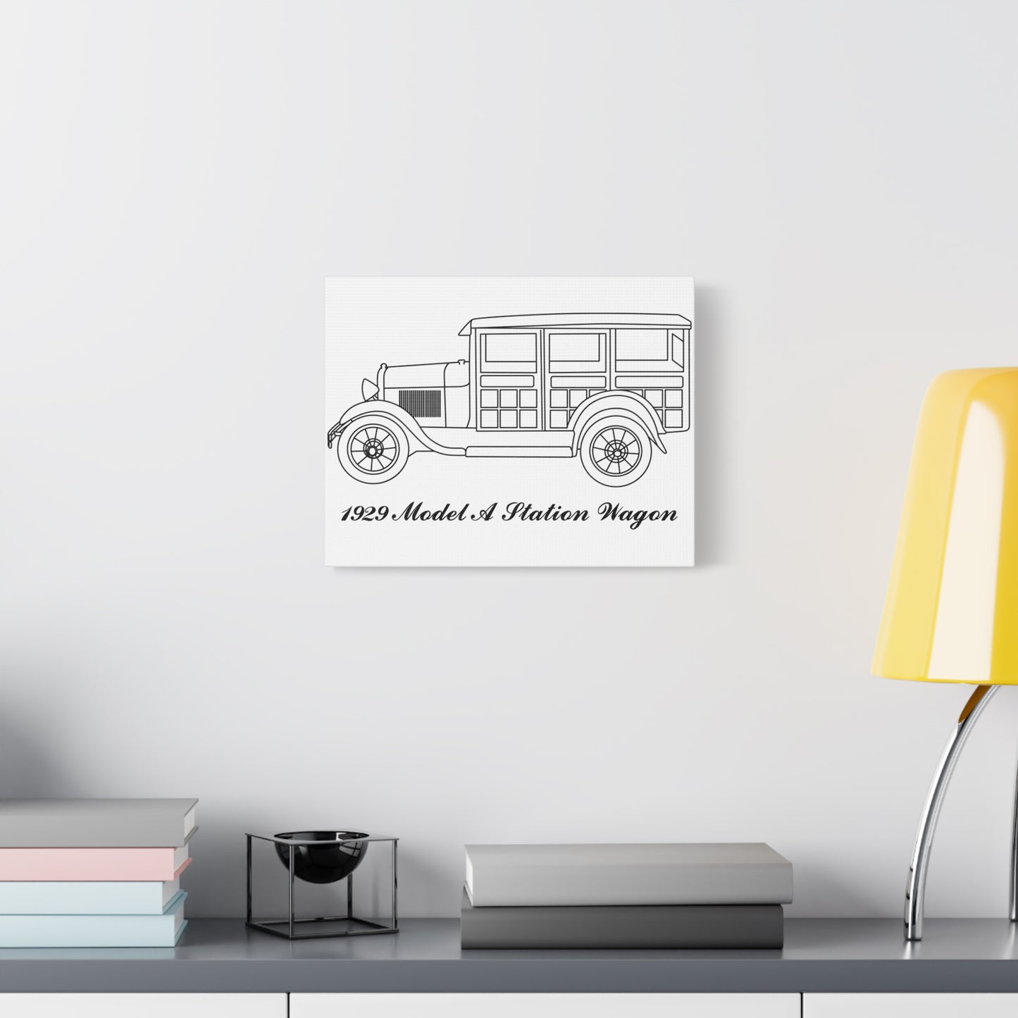 1929 Station Wagon White Canvas Wall Art