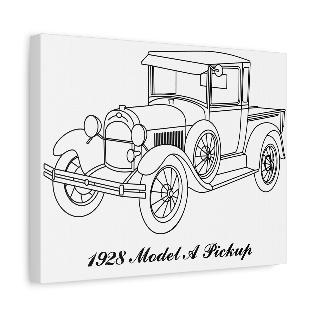 1928 Pickup White Canvas Wall Art