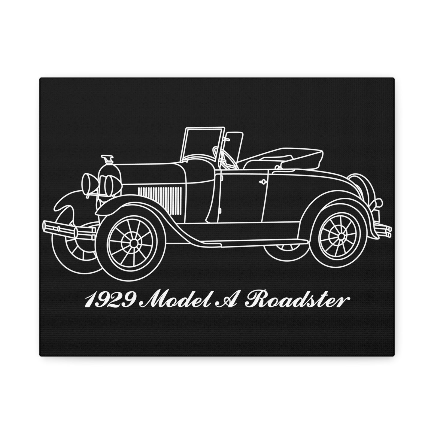 1929 Roadster Black Canvas Wall Art