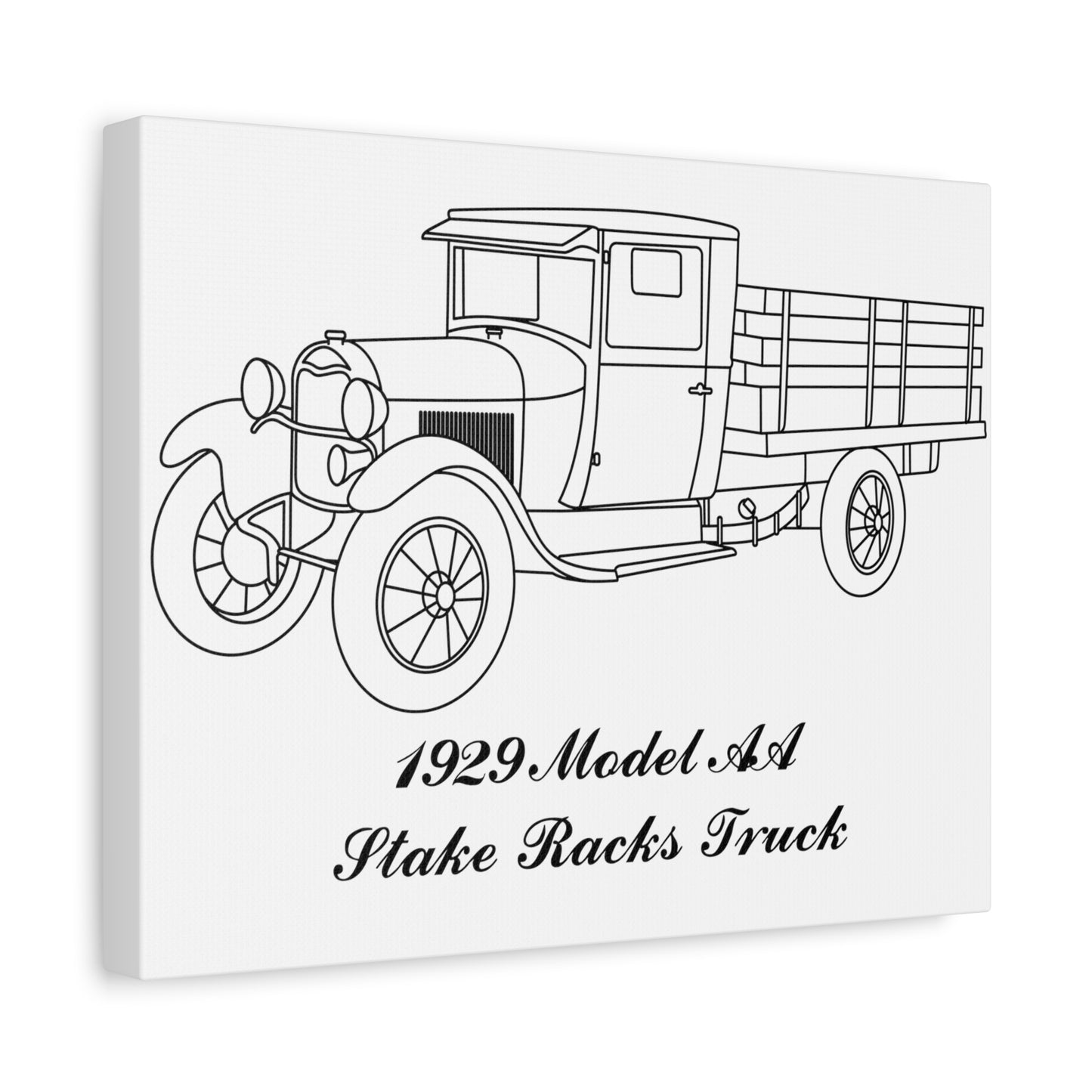 1929 AA Stake Racks White Canvas Wall Art