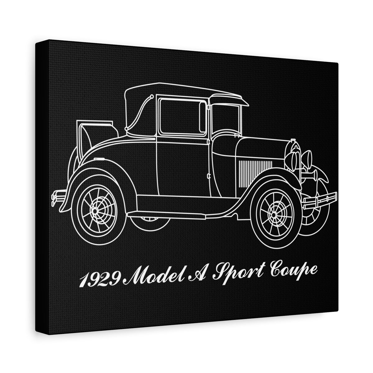 1929 Sport Coupe Black Canvas Wall Art