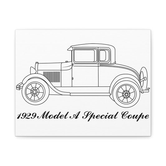 1929 Special Coupe White Canvas Wall Art