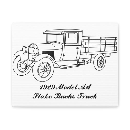 1929 AA Stake Racks White Canvas Wall Art