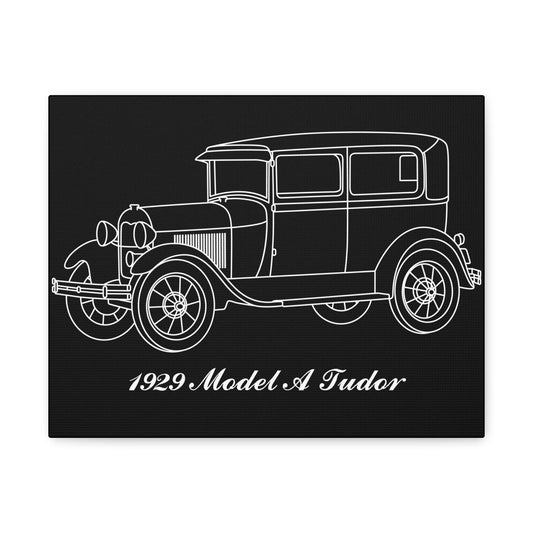 1929 Tudor Black Canvas Wall Art