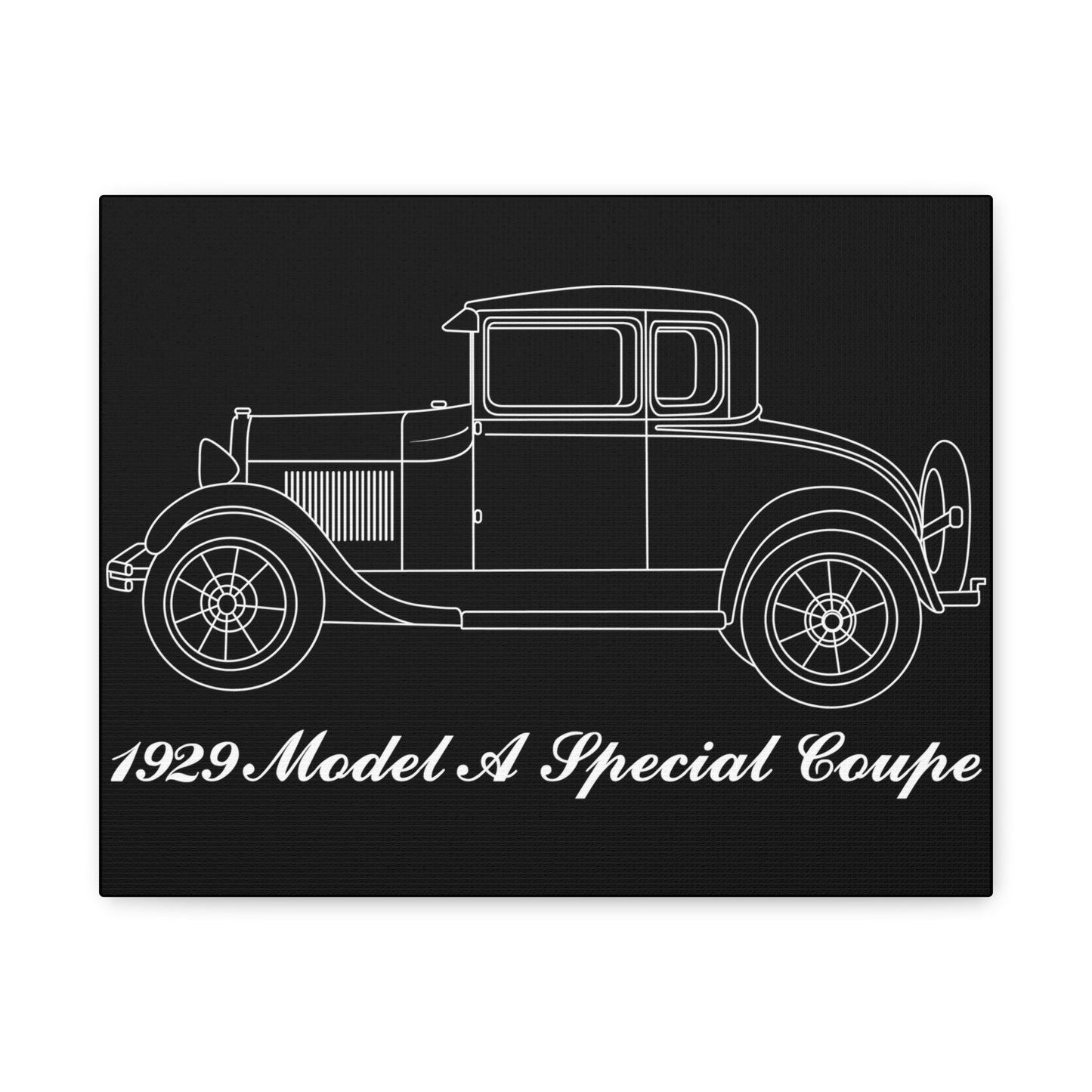 1929 Special Coupe Black Canvas Wall Art