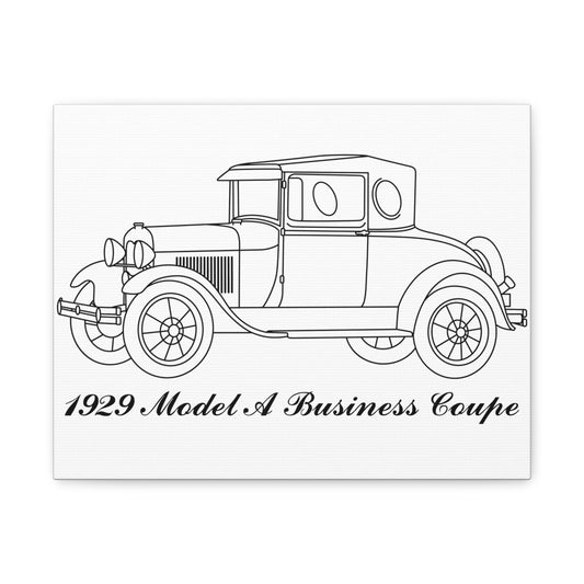 1929 Business Coupe White Canvas Wall Art