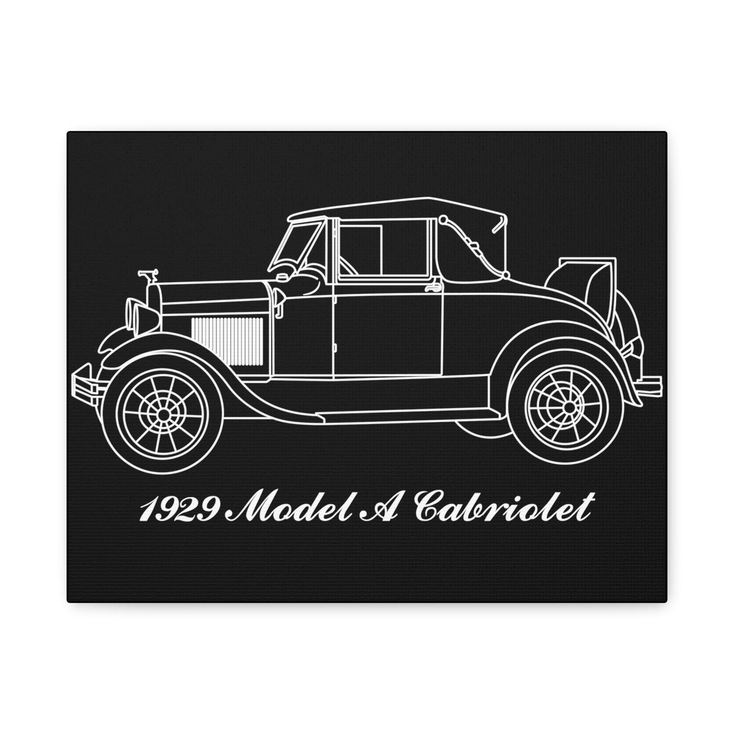 1929 Cabriolet Black Canvas Wall Art