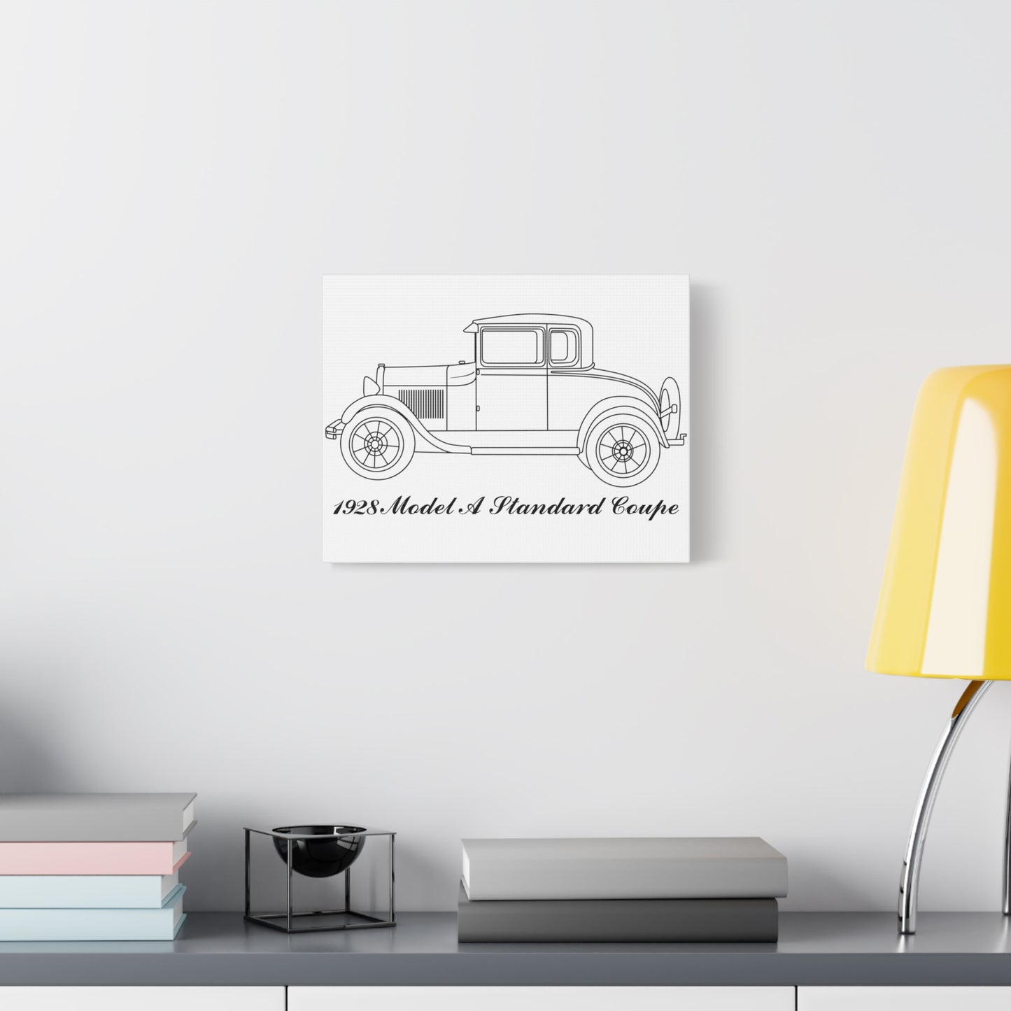 1928 Standard Coupe White Canvas Wall Art