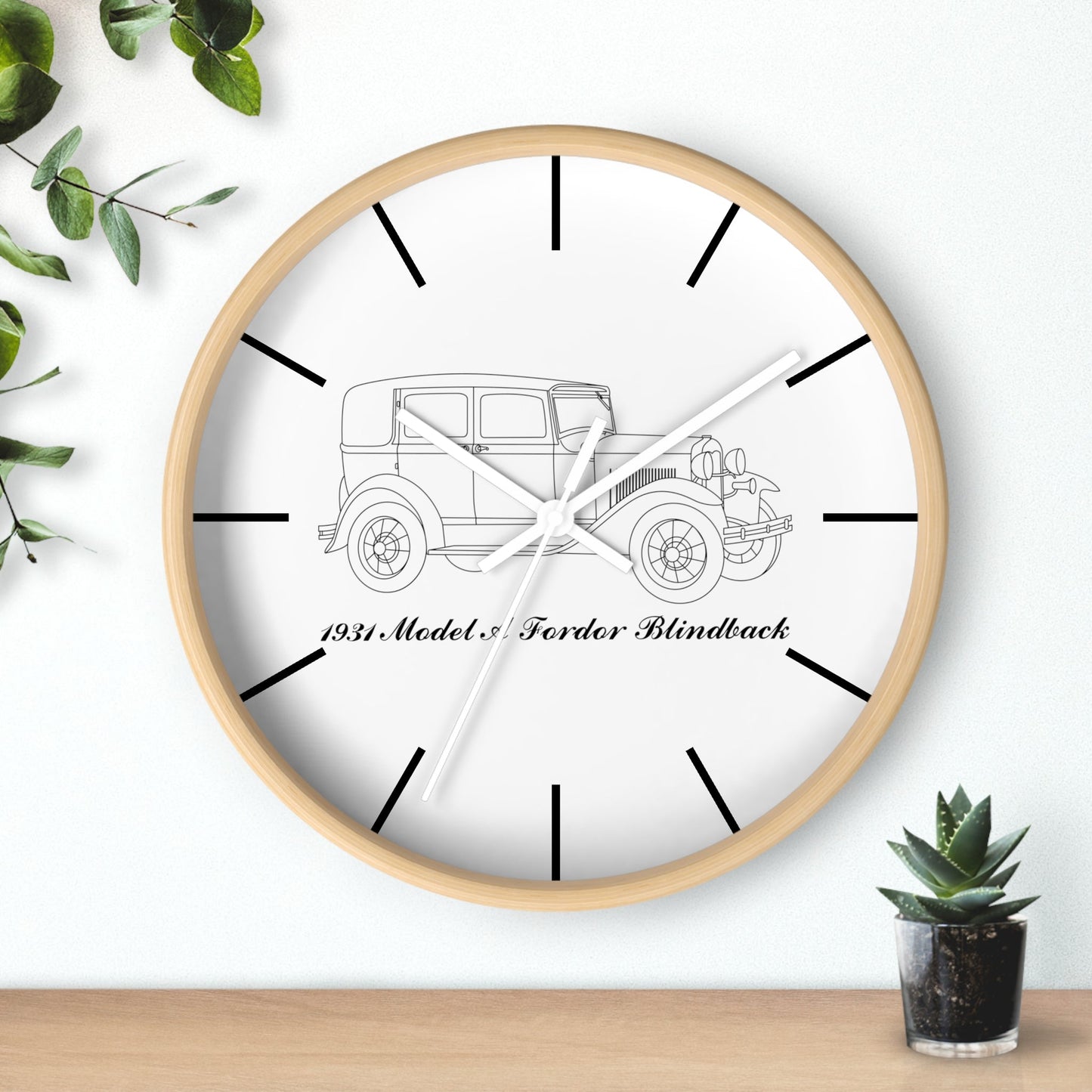 1931 Fordor Town Sedan Blindback Wall Clock