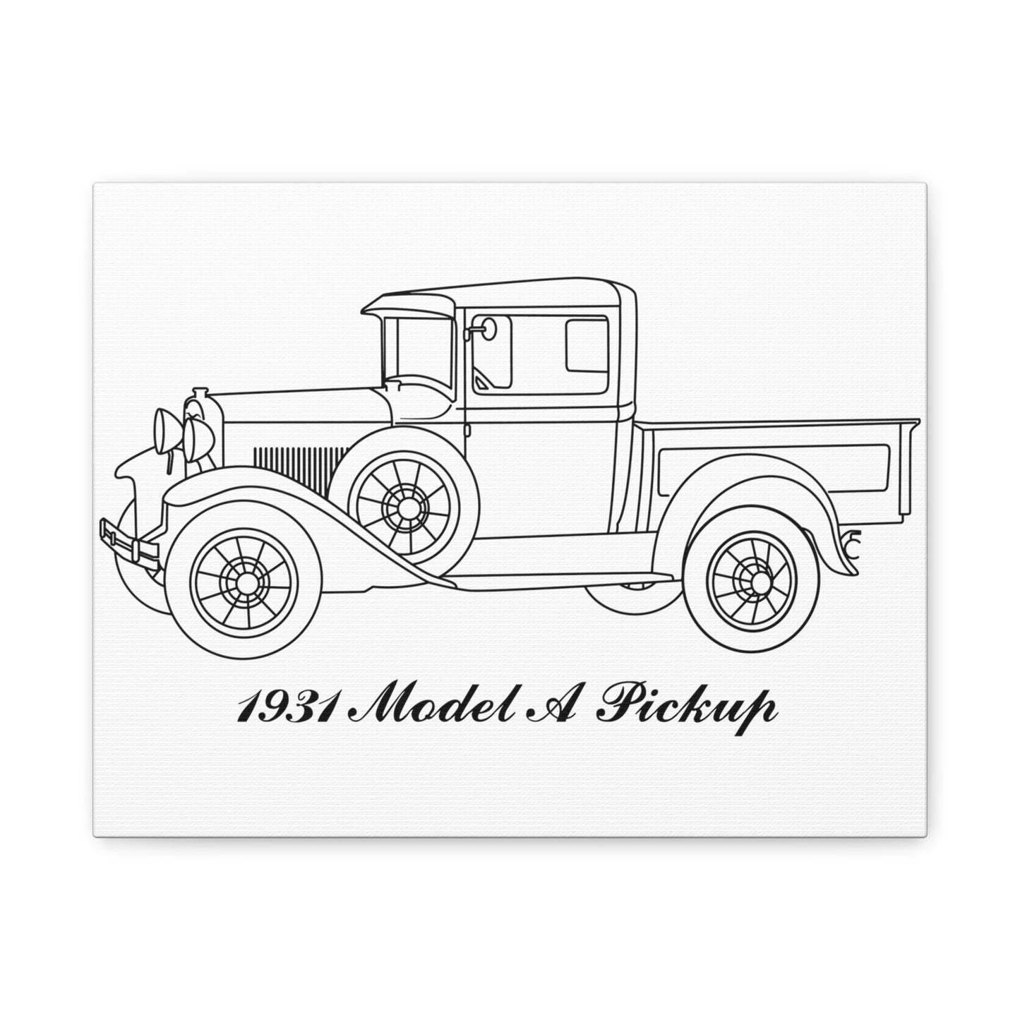 1931 Pickup White Canvas Wall Art