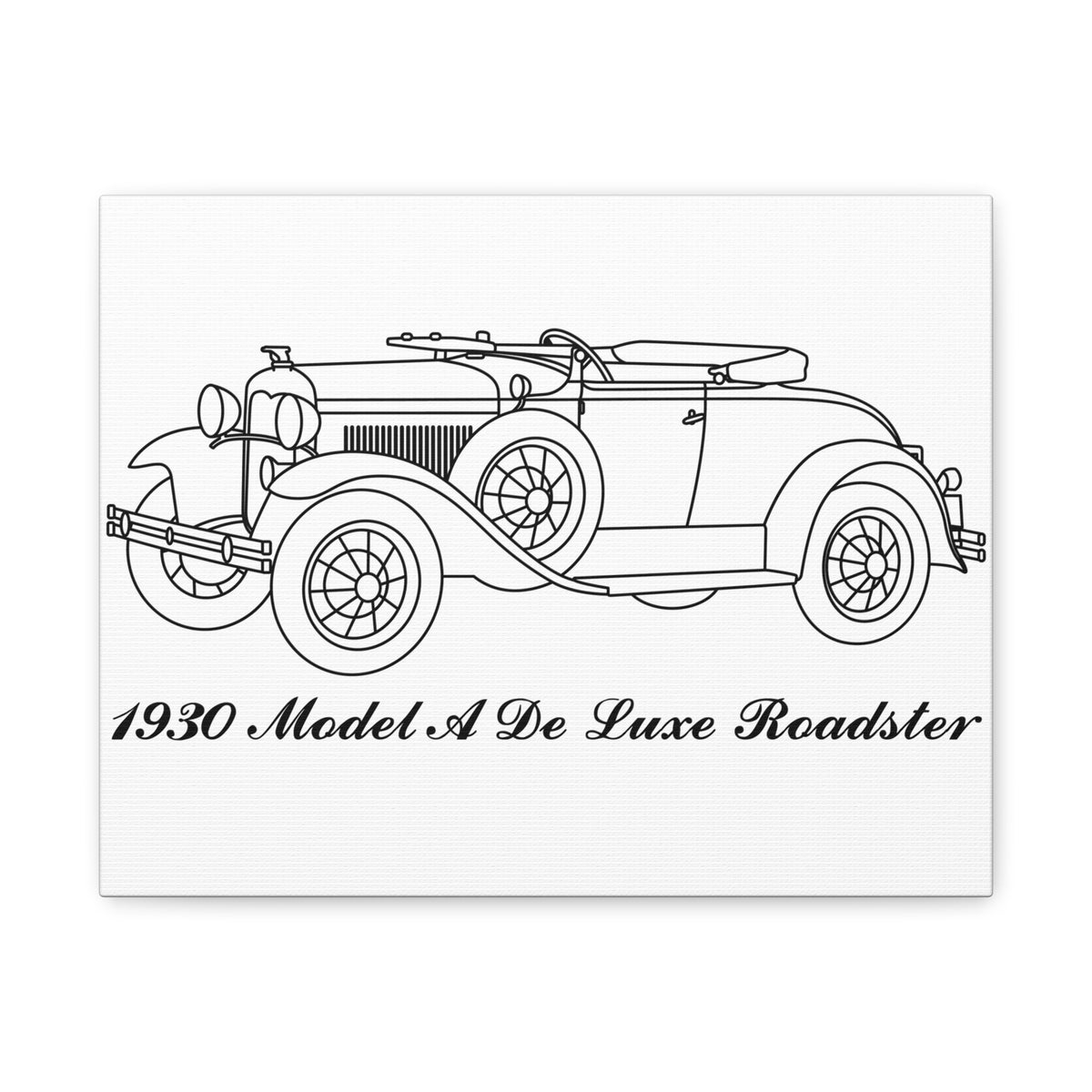 1930 De Luxe Roadster White Canvas Wall Art