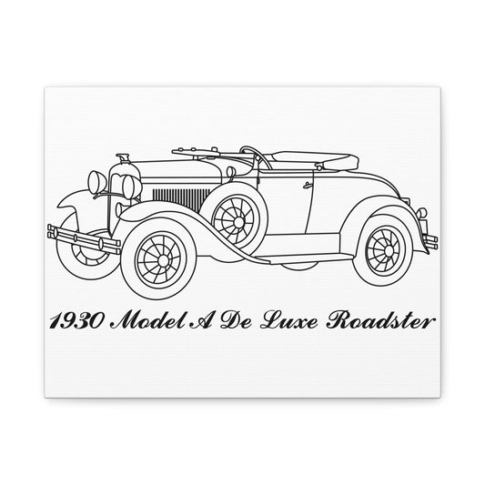 1930 De Luxe Roadster White Canvas Wall Art