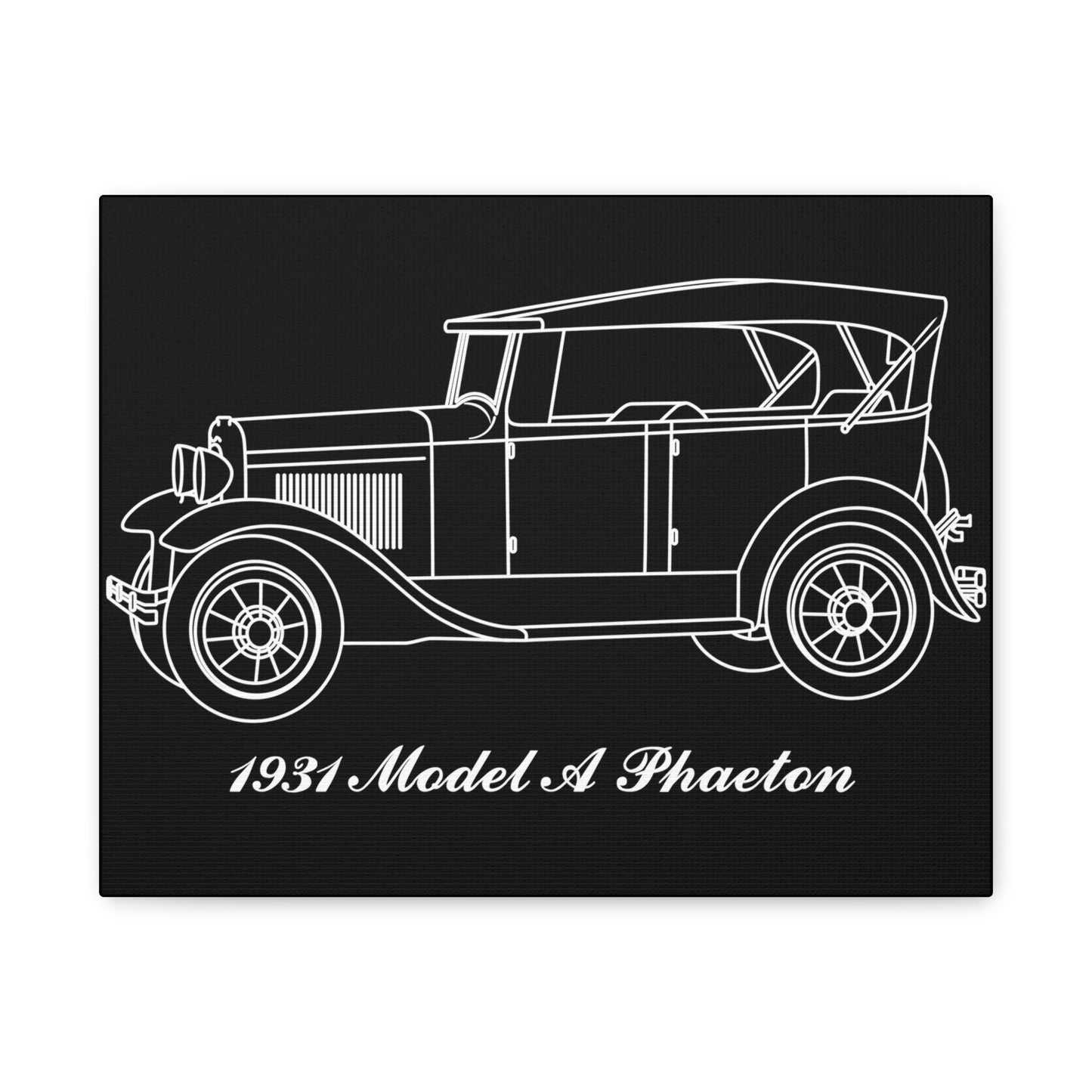 1931 Phaeton Black Canvas Wall Art