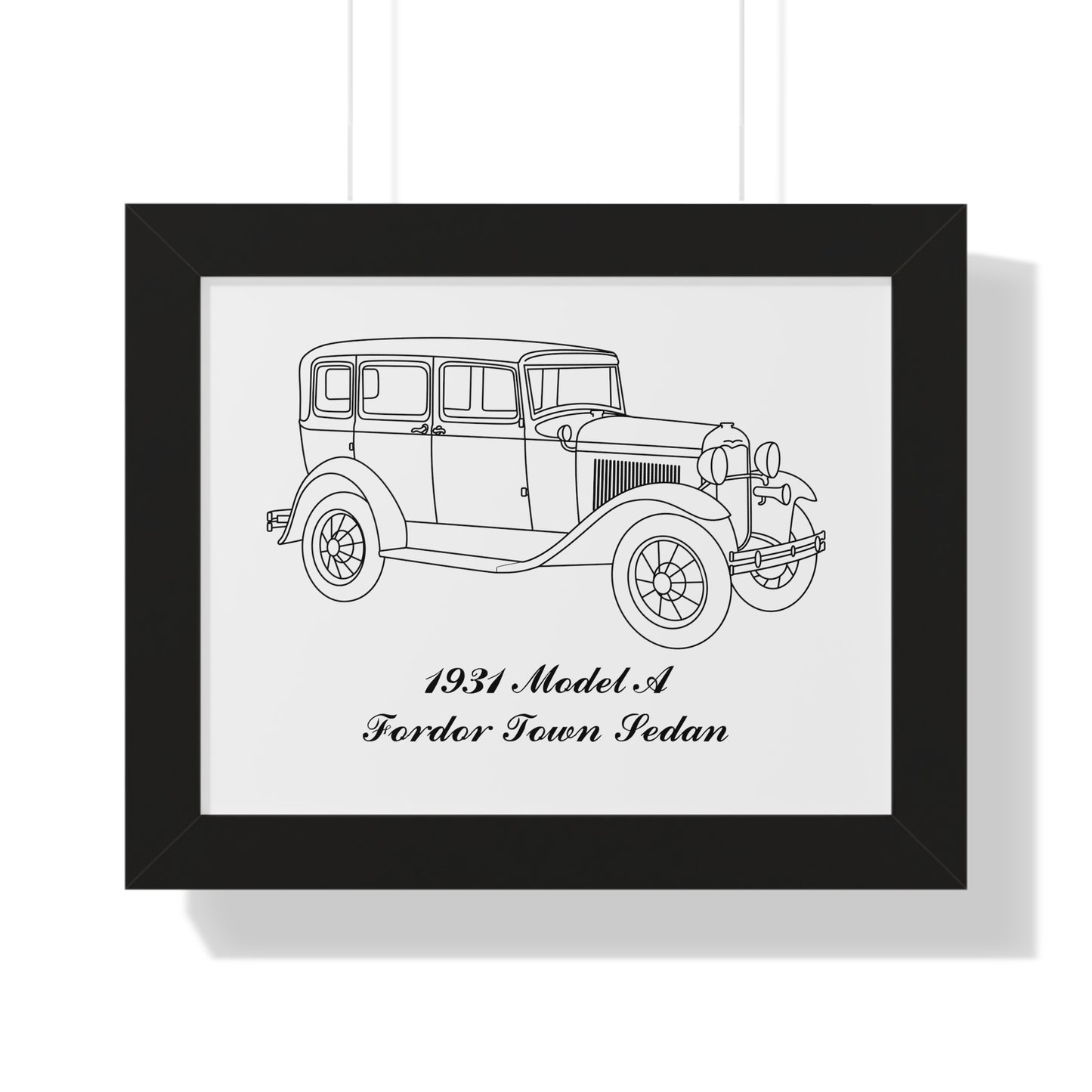 1931 Fordor Town Sedan Framed Drawing